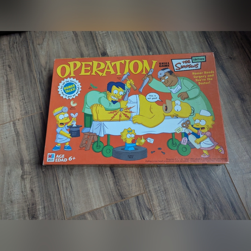 Simpsons Vintage Operation Game. Homer Simpson Talking Operation Game.